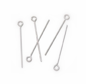 Silver plated eye pins